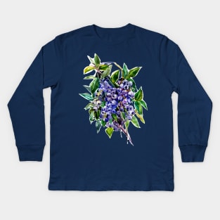 Blueberries Kids Long Sleeve T-Shirt